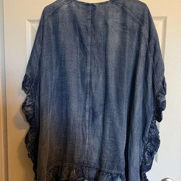 Easel Denim Blue Ruffle Jacket - Picture 3 of 9